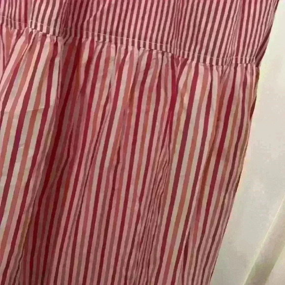 Free Assembly Cotton Pink Striped Tiered Double Strap Maxi Sundress Size S - Picture 8 of 9